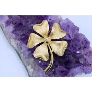 Vintage Brushed Gold Tone Sarah Coventry Floral Brooch